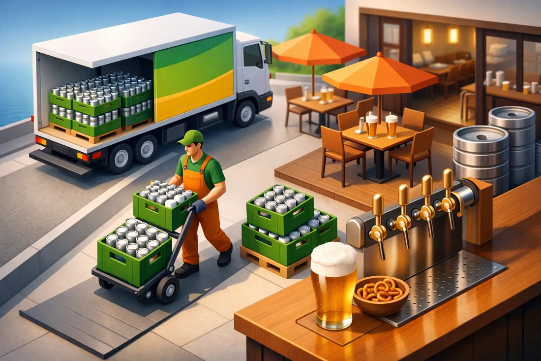 Frische Bierlieferung für die Gastronomie