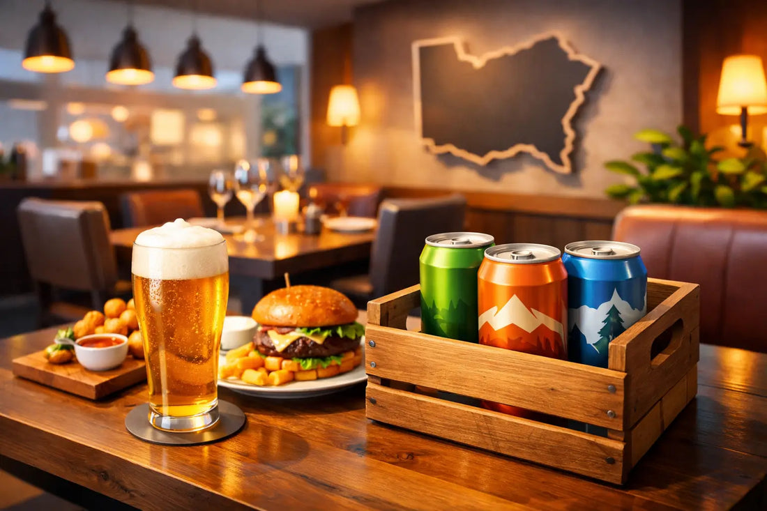 Regionales Bier im Restaurant, das Gäste merken