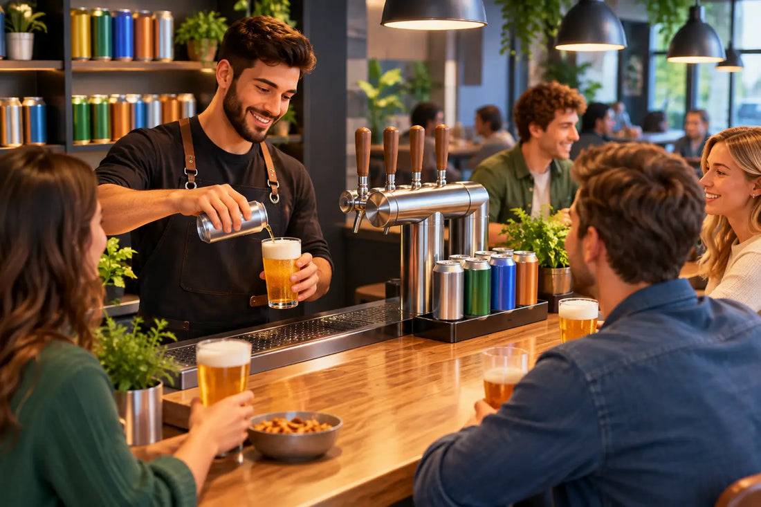 Bar-Konzept mit Fassbier, das Gäste bindet